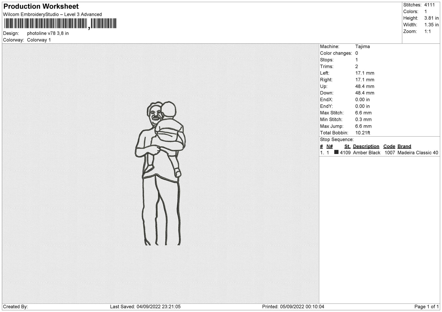 Photoline V78 Embroidery File 5 sizes