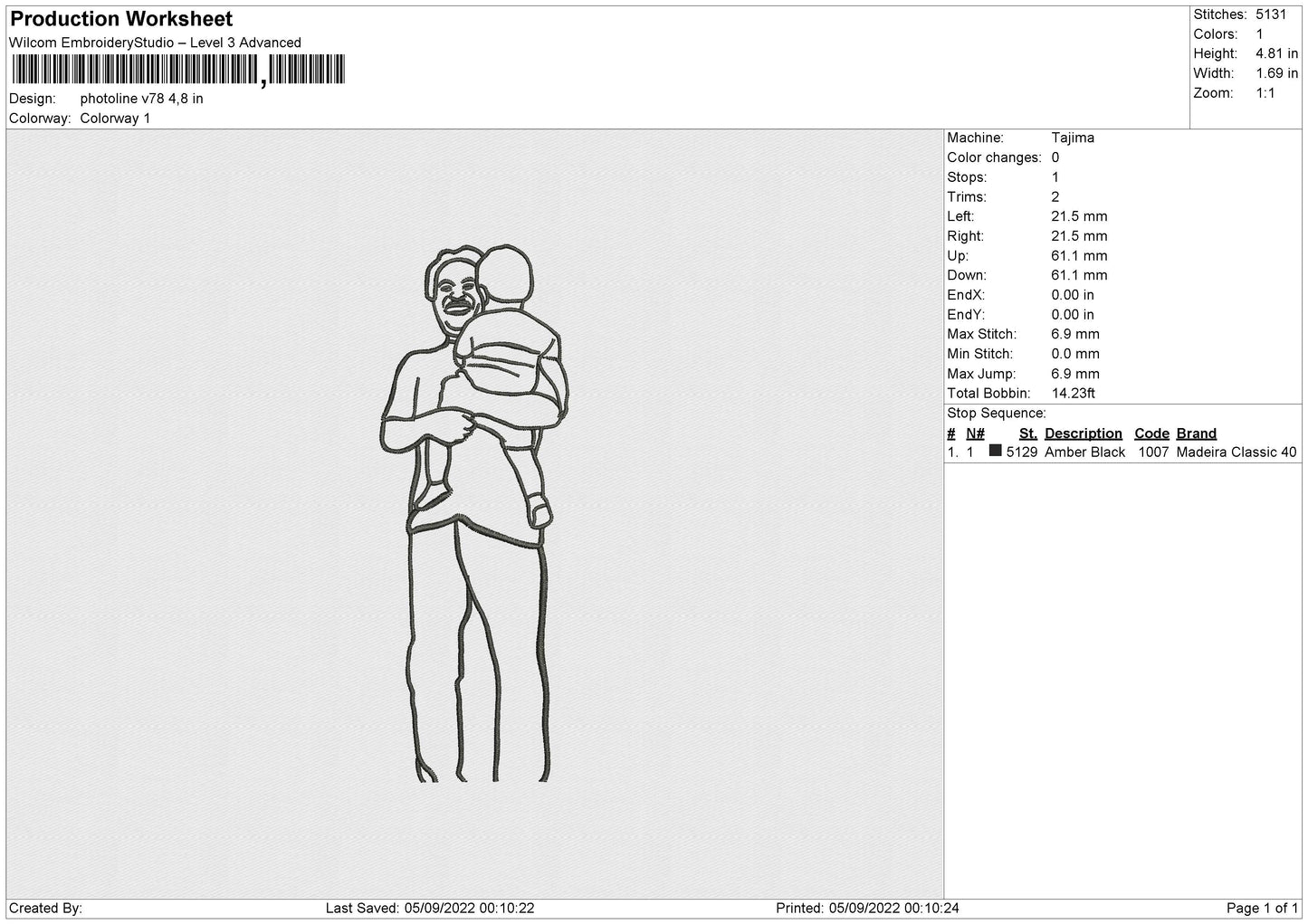 Photoline V78 Embroidery File 5 sizes