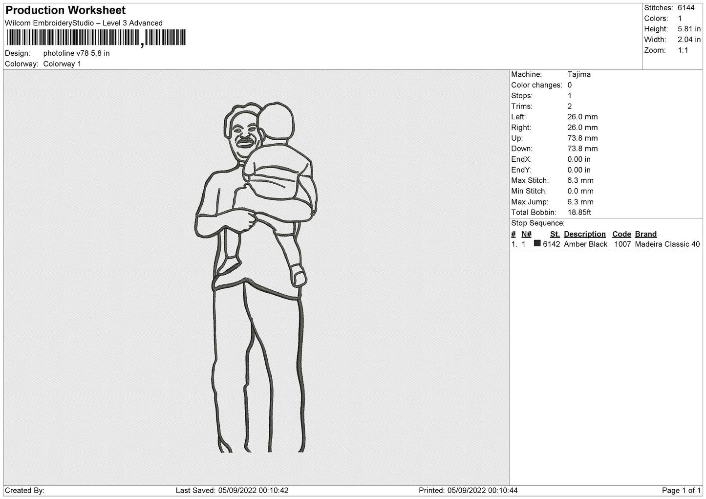 Photoline V78 Embroidery File 5 sizes
