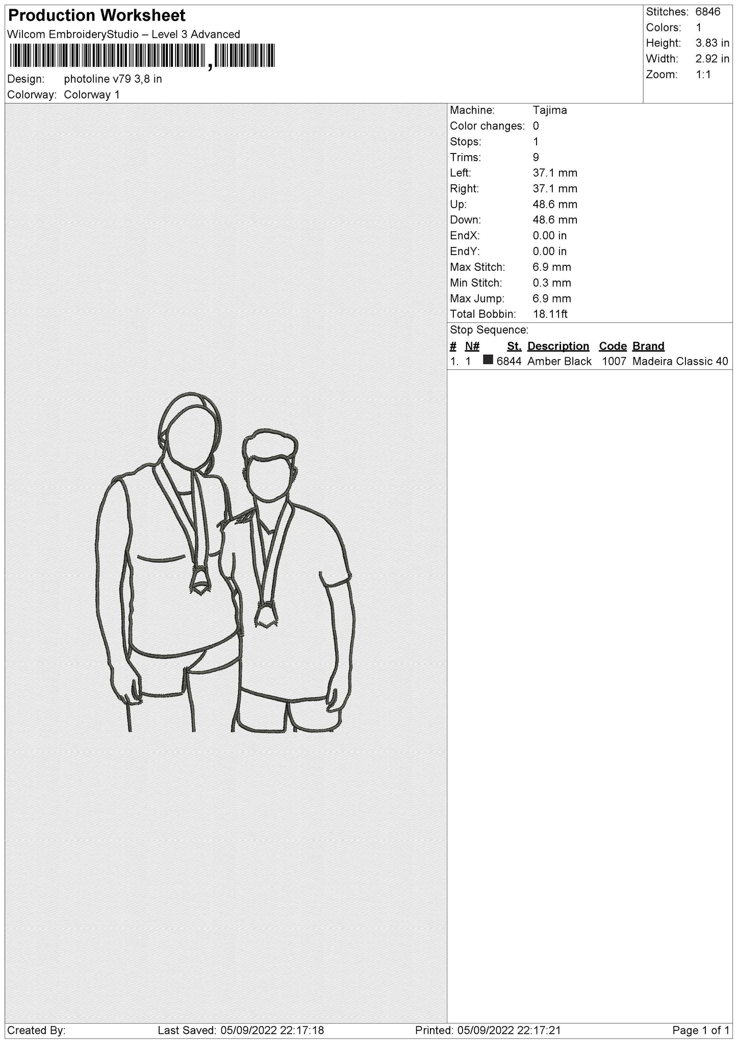 Photoline V79 Embroidery File 5 sizes