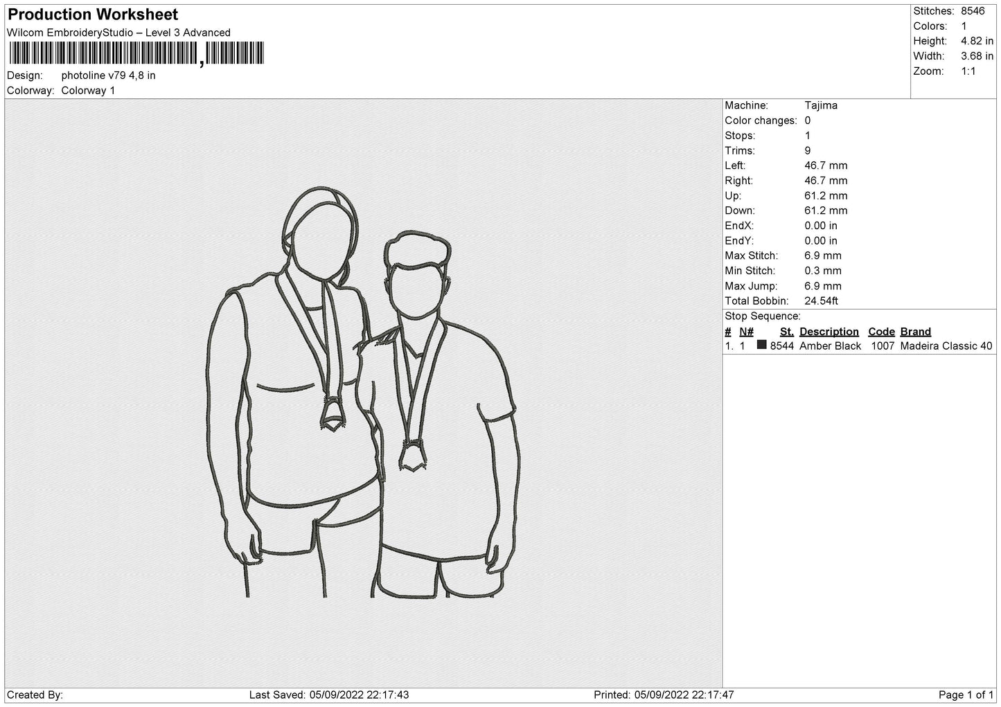 Photoline V79 Embroidery File 5 sizes