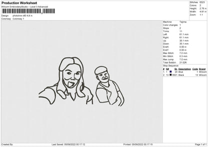 Photoline V80 Embroidery File 5 sizes