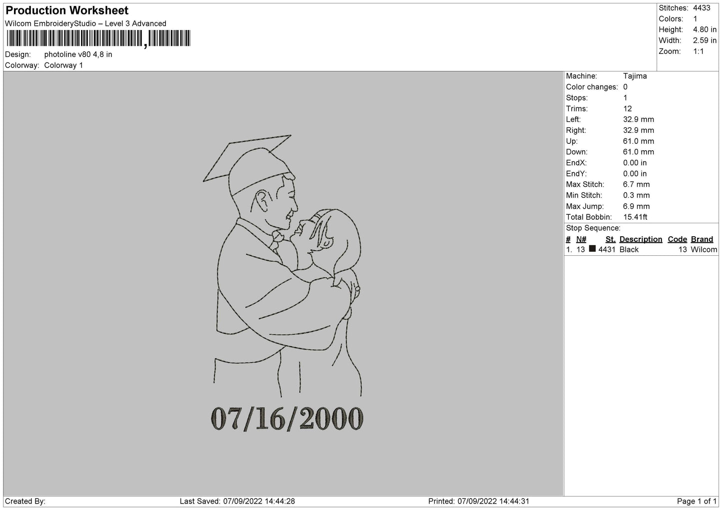 Photoline V80 02 Embroidery File 5 sizes