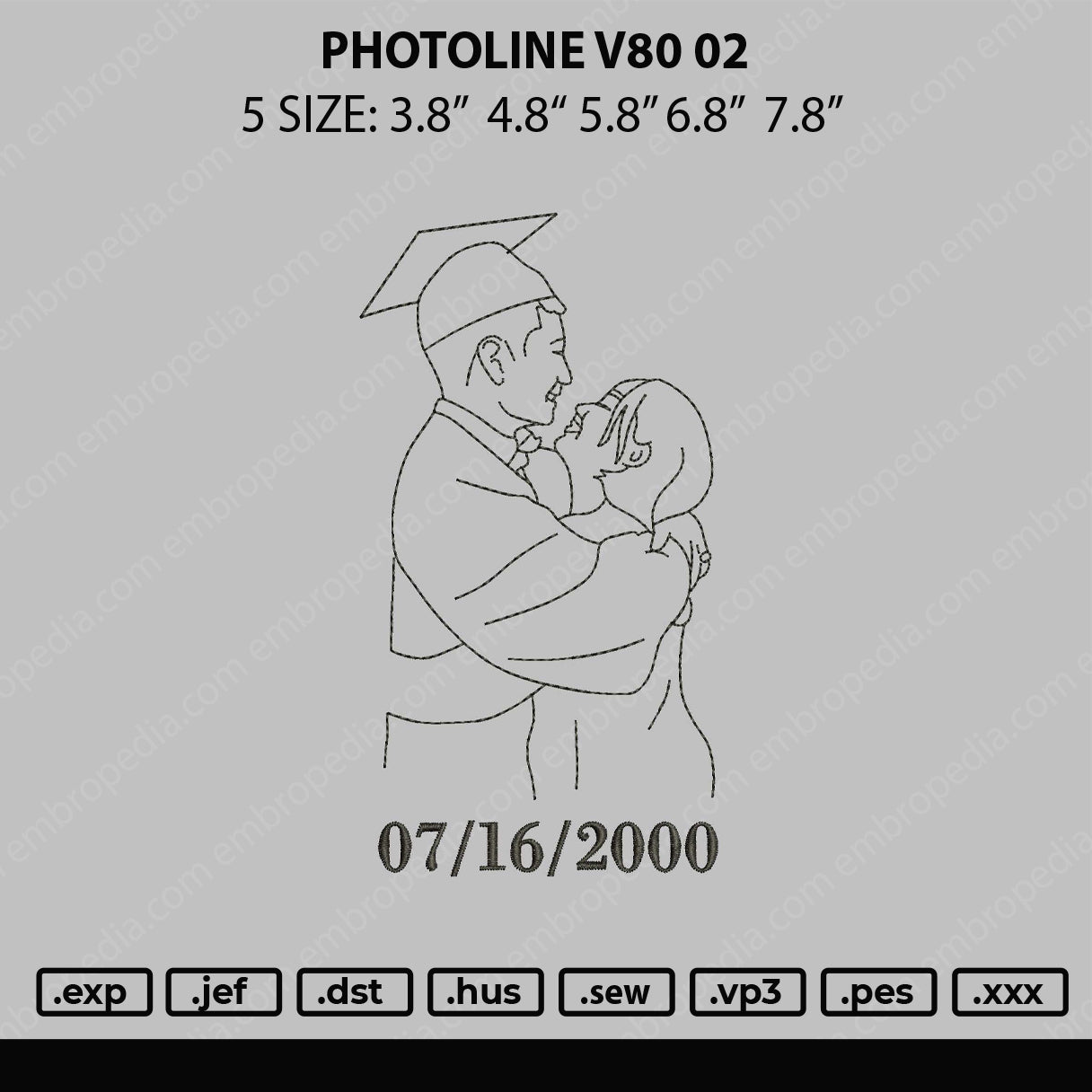Photoline V80 02 Embroidery File 5 sizes