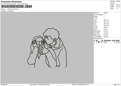 Photoline V89 Embroidery File 5 sizes
