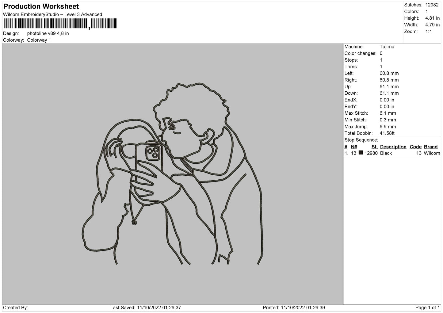 Photoline V89 Embroidery File 5 sizes