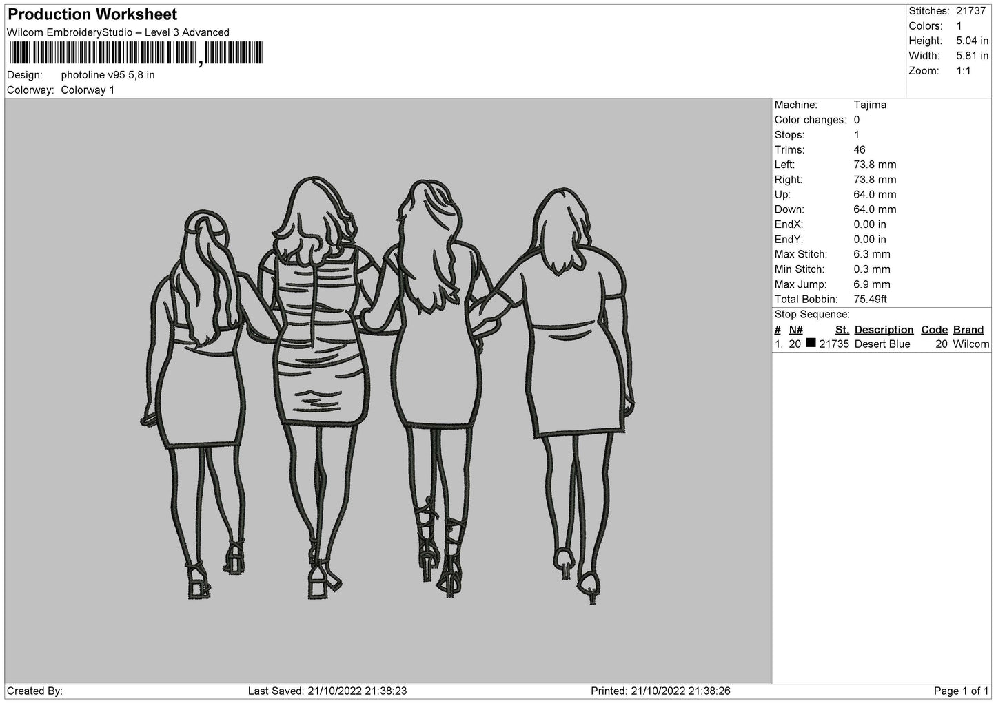 Photoline V95 Embroidery File 6 sizes