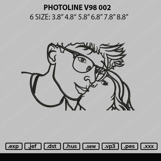 Photoline V98 002 Embroidery File 6 sizes