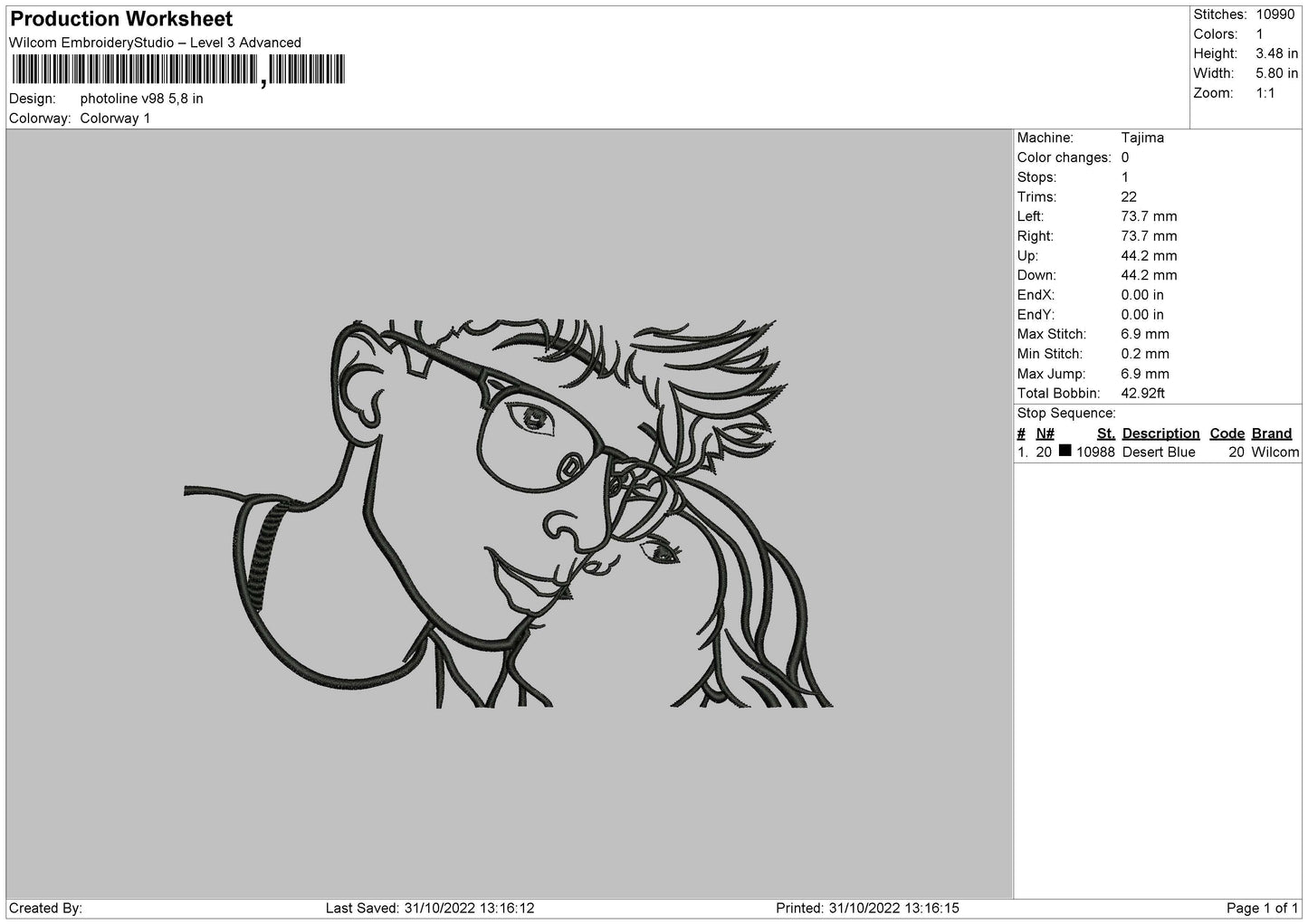 Photoline V98 002 Embroidery File 6 sizes