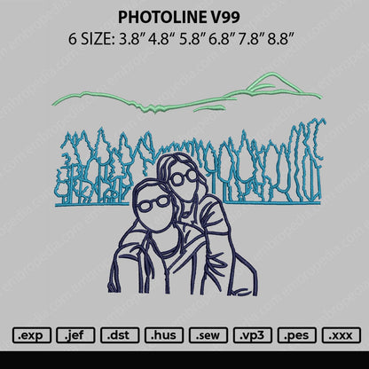 Photoline V99 002 Embroidery File 6 sizes