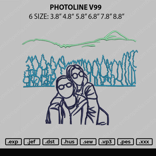 Photoline V99 002 Embroidery File 6 sizes