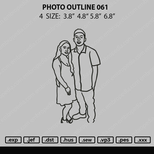 Photo Outline 061 Embroidery File 4 size