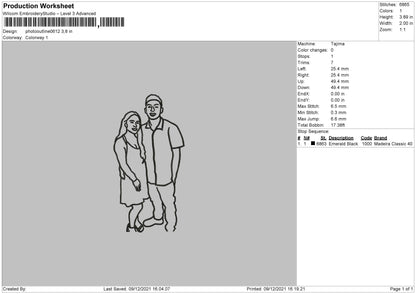 Photo Outline 061 Embroidery File 4 size