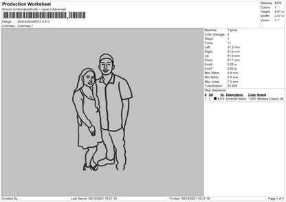 Photo Outline 061 Embroidery File 4 size