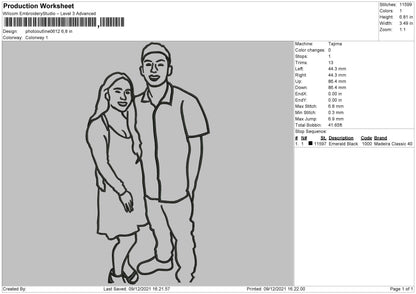 Photo Outline 061 Embroidery File 4 size