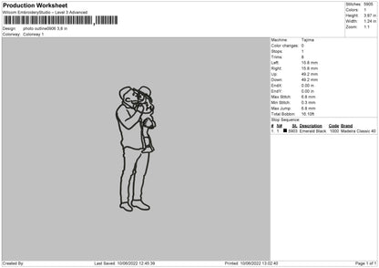 Photo Outline 0906 Embroidery File 4 size