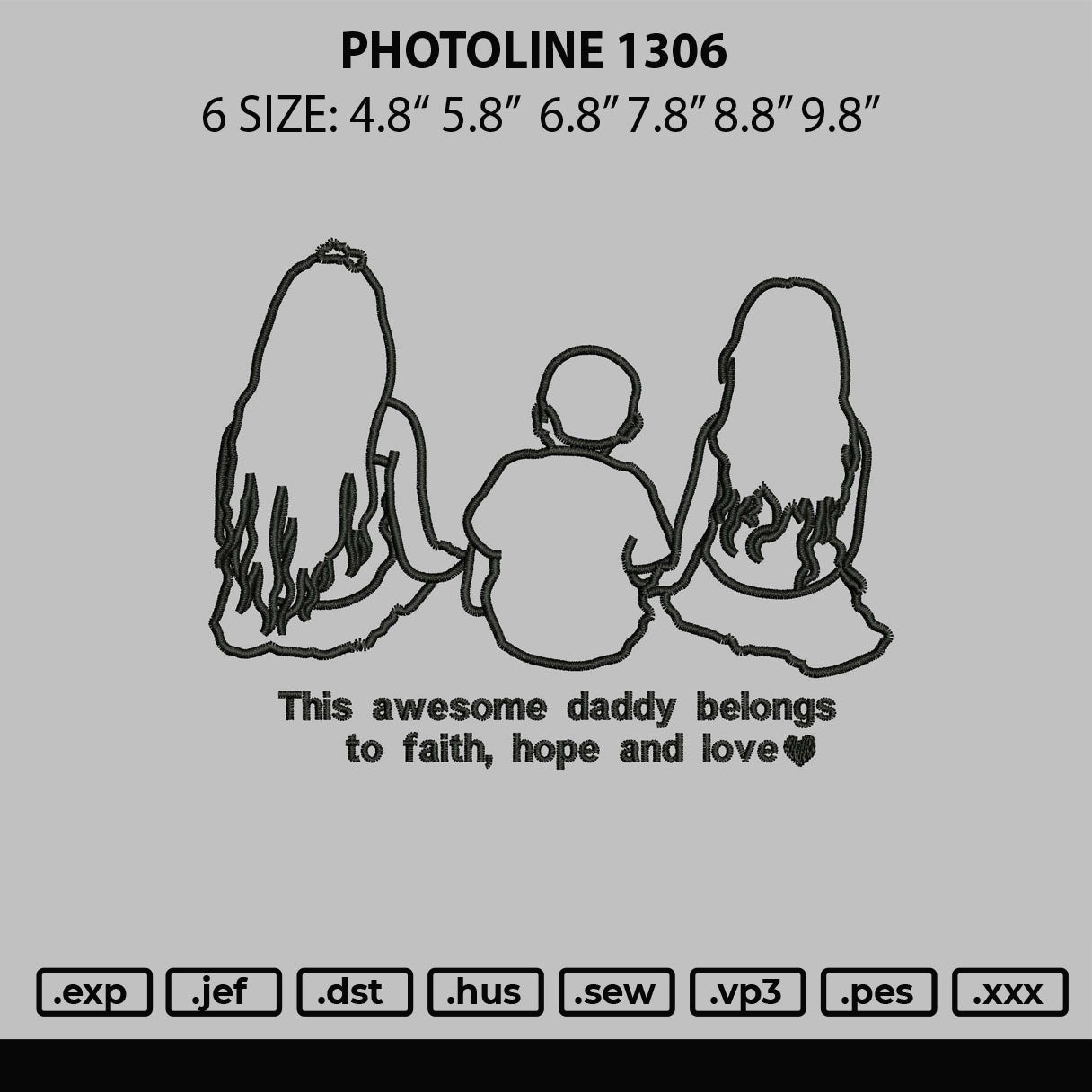 Photoline 1306 Embroidery File 6 sizes