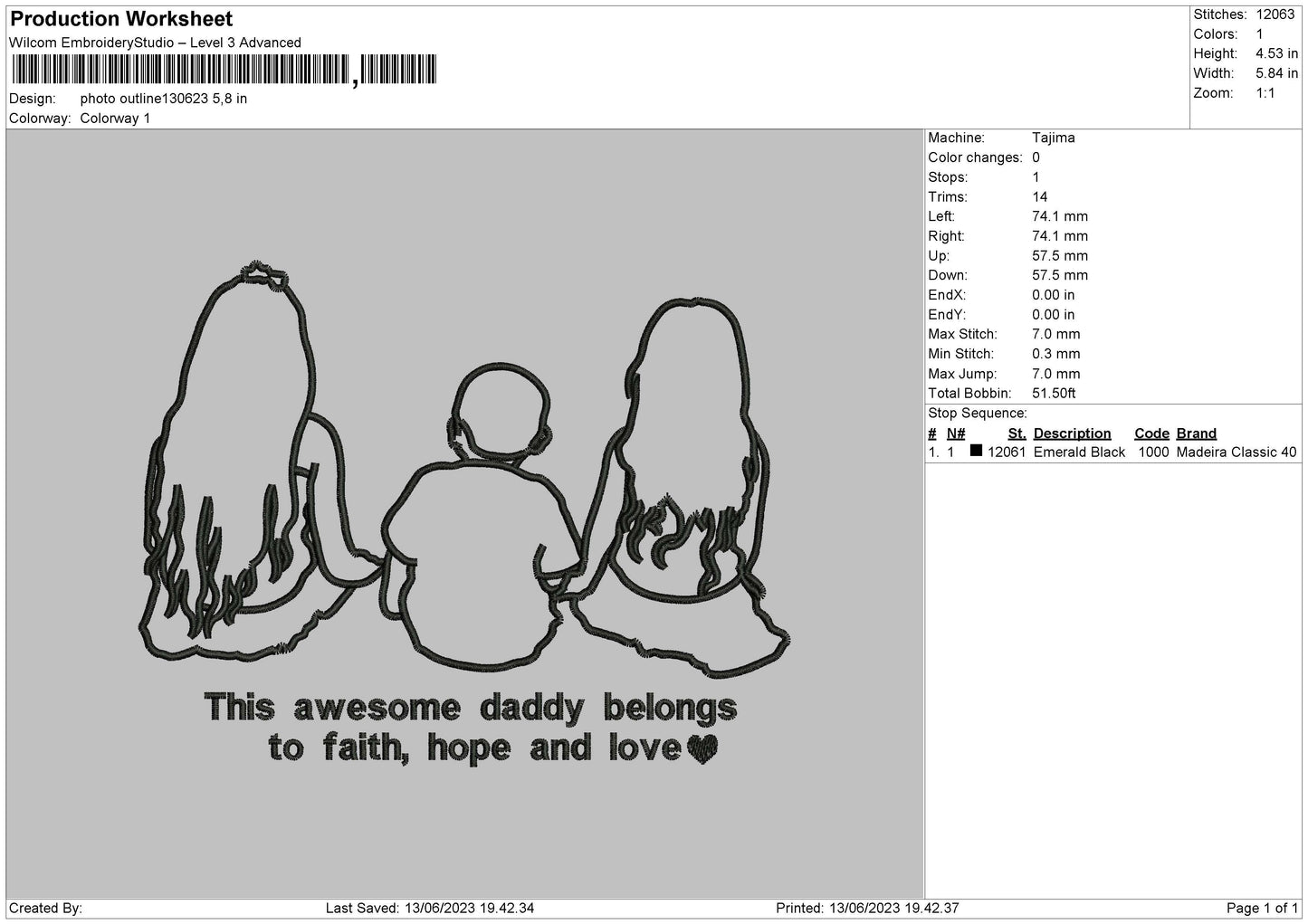Photoline 1306 Embroidery File 6 sizes