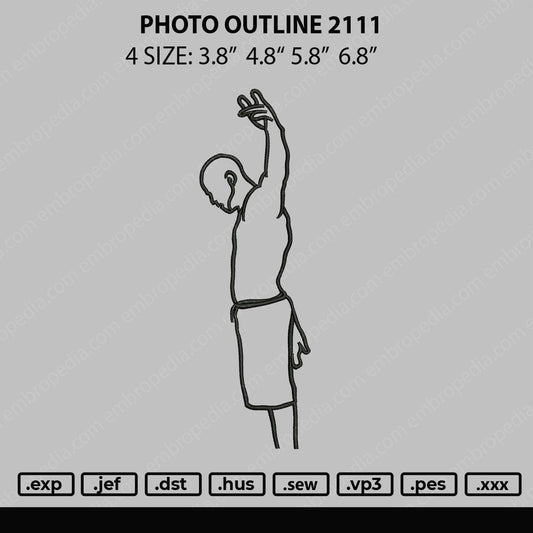 Photo Outline 211Embroidery File 4 size