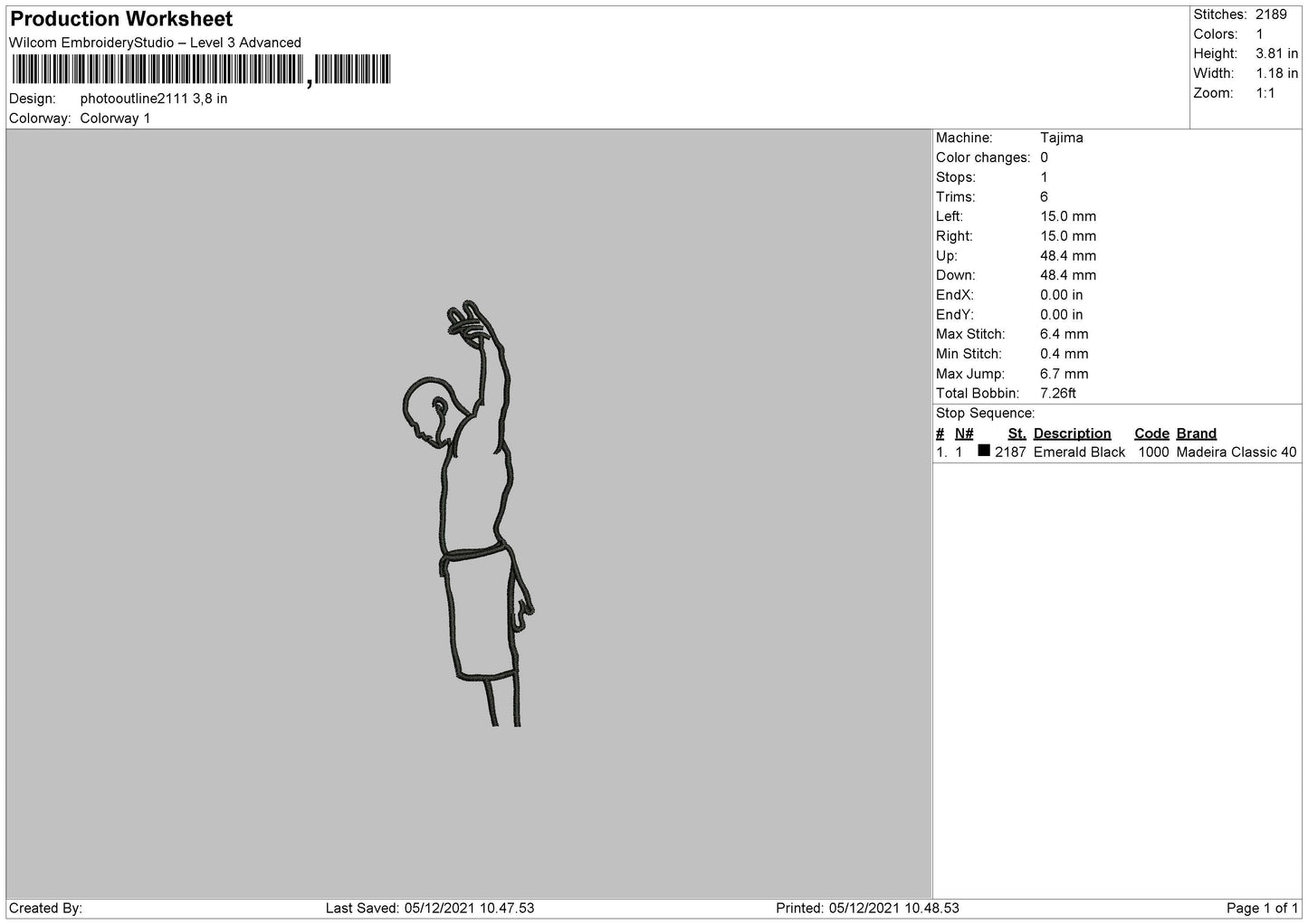 Photo Outline 211Embroidery File 4 size