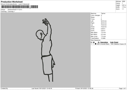 Photo Outline 211Embroidery File 4 size