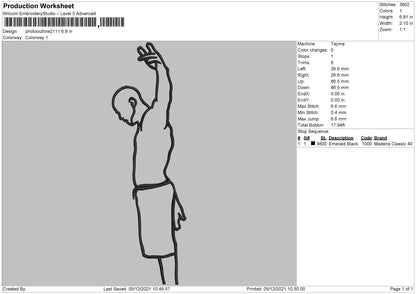 Photo Outline 211Embroidery File 4 size