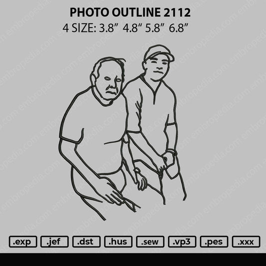 Photo Outline 2112 Embroidery File 4 size