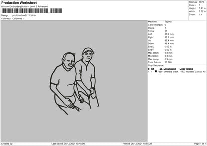 Photo Outline 2112 Embroidery File 4 size