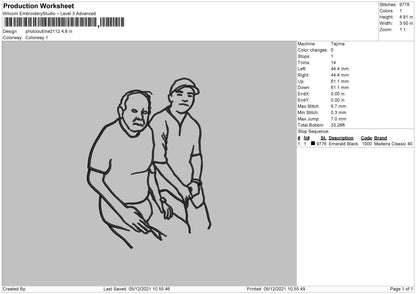 Photo Outline 2112 Embroidery File 4 size