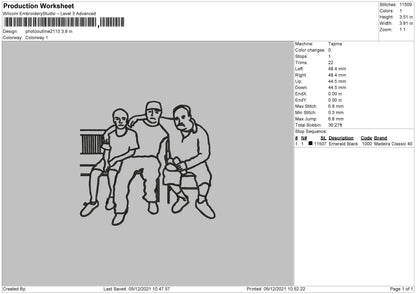 Photo Outline 2113 Embroidery File 4 size