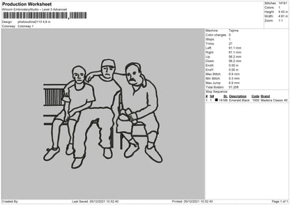 Photo Outline 2113 Embroidery File 4 size