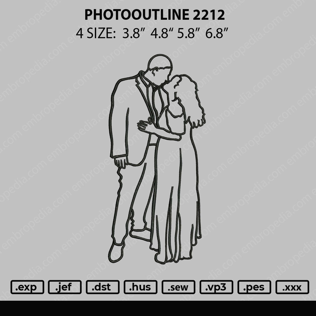 Photooutline 2212 Embroidery File 4 size