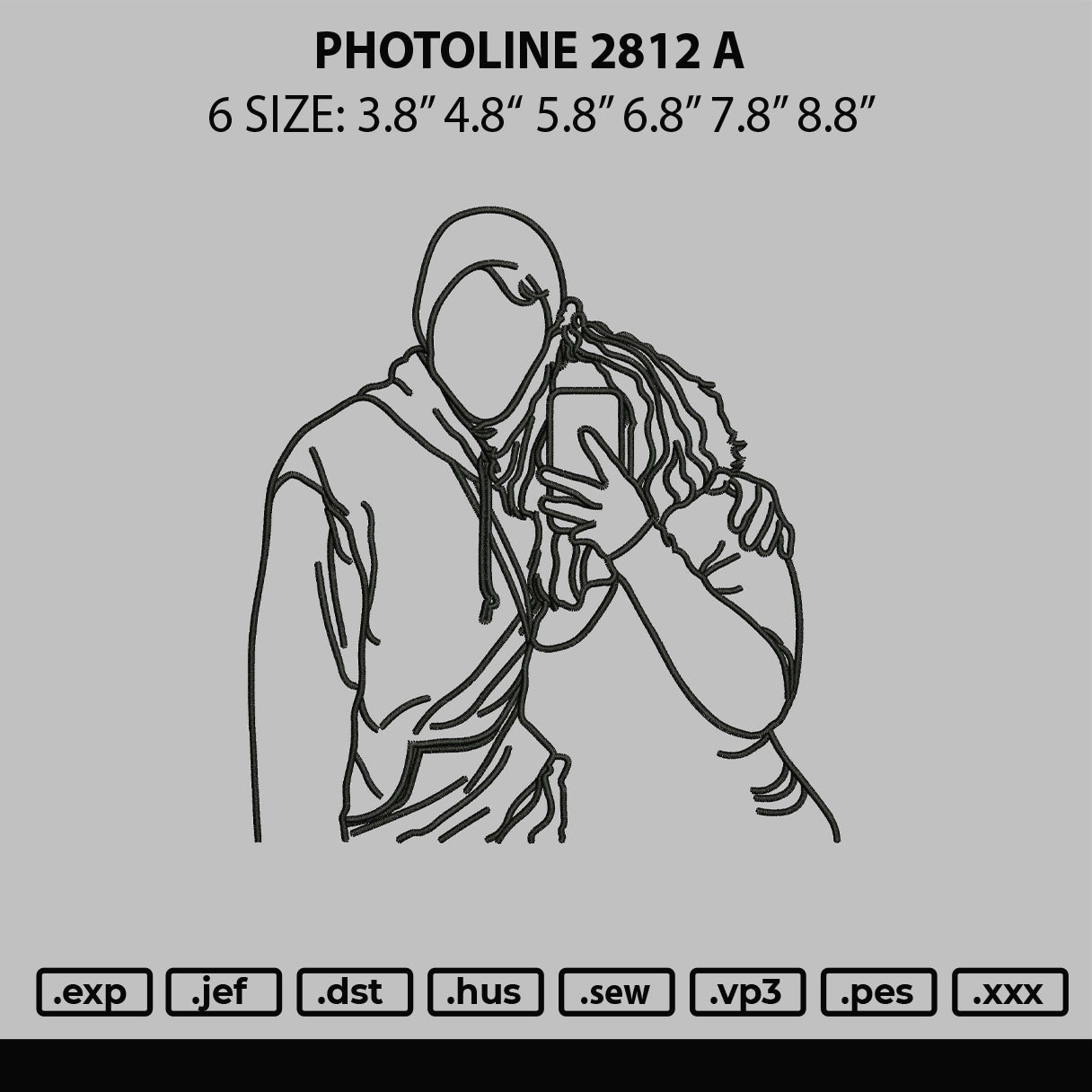 Photoline 2812 A Embroidery File 6 sizes