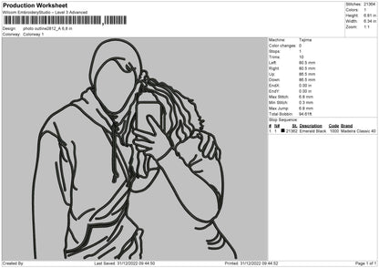 Photoline 2812 A Embroidery File 6 sizes