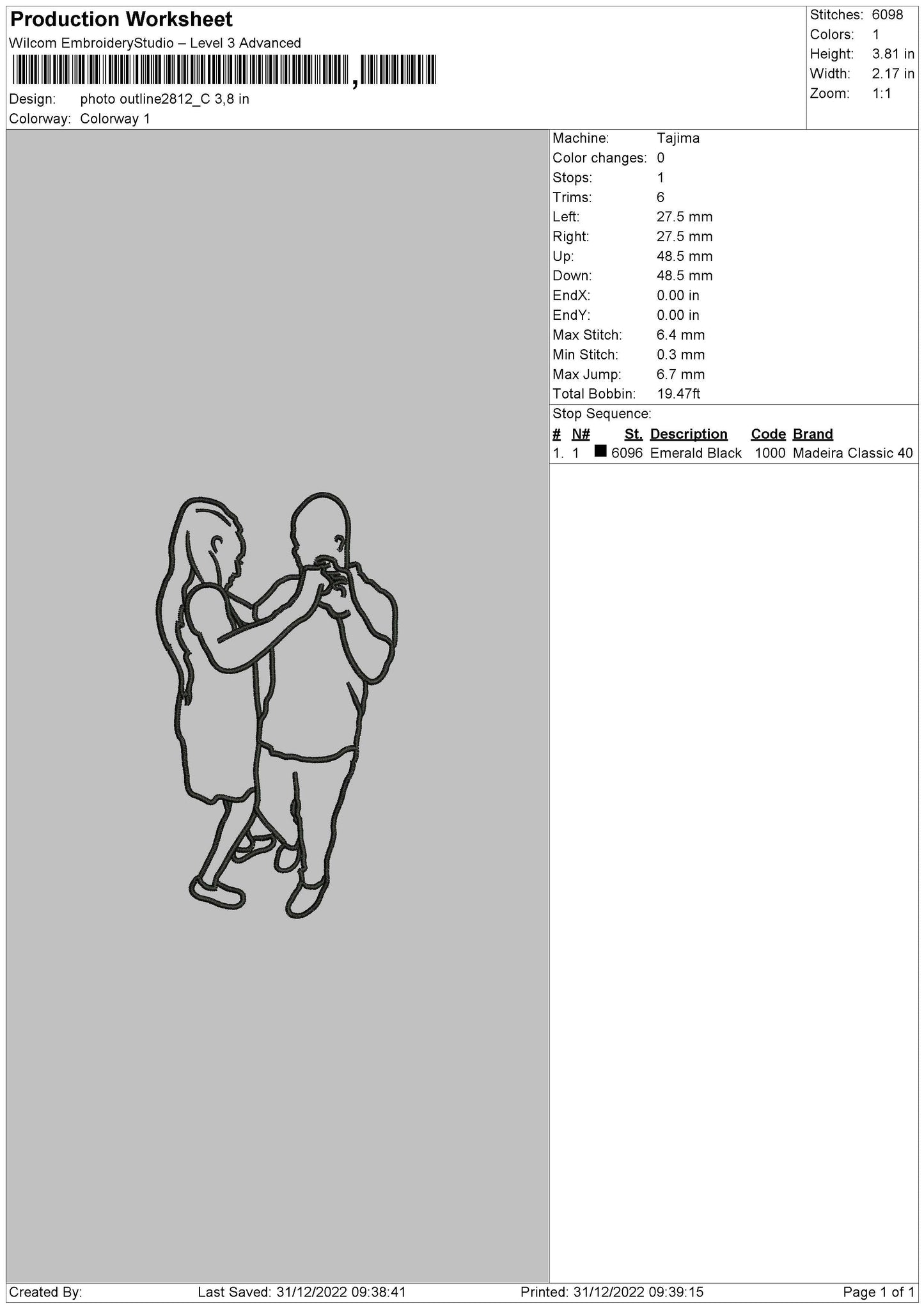 Photoline 2812 Embroidery File 6 sizes