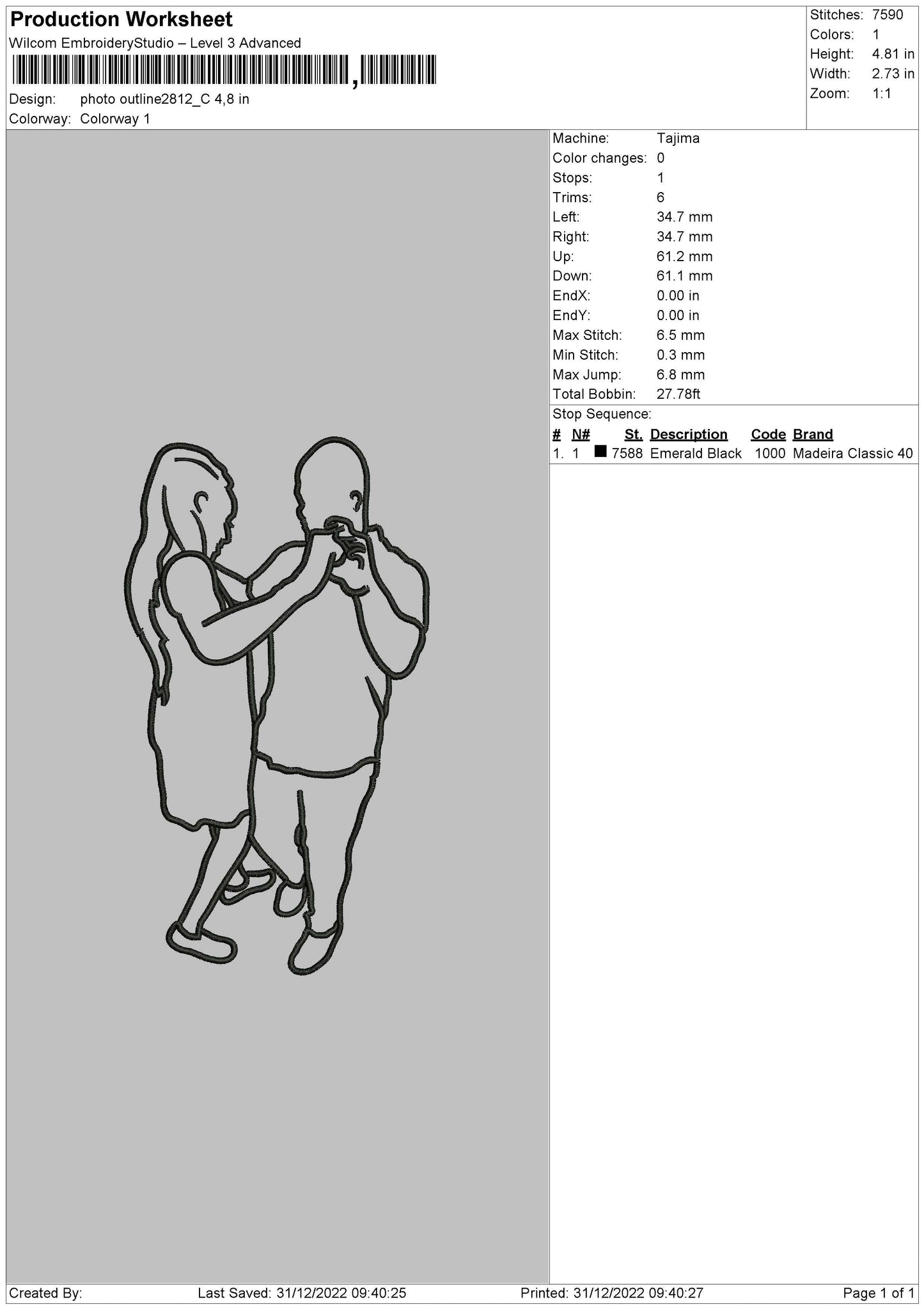 Photoline 2812 Embroidery File 6 sizes