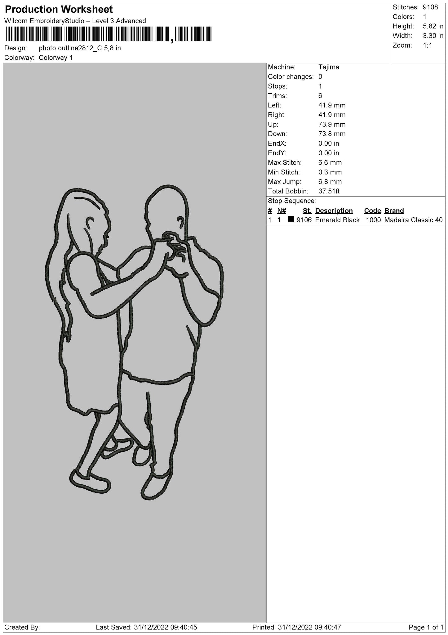 Photoline 2812 Embroidery File 6 sizes