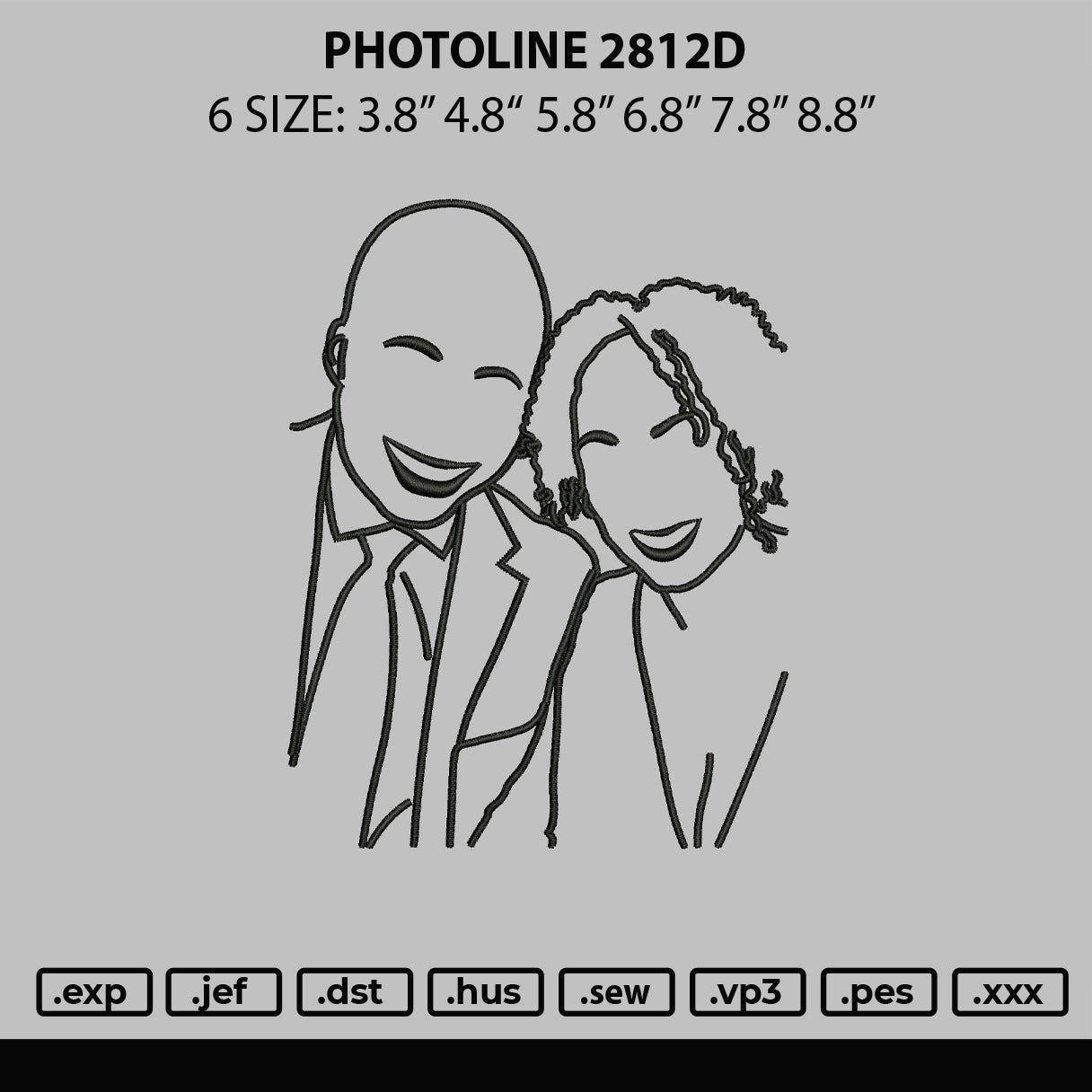Photoline 2812d Embroidery File 6 sizes