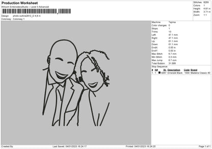 Photoline 2812d Embroidery File 6 sizes