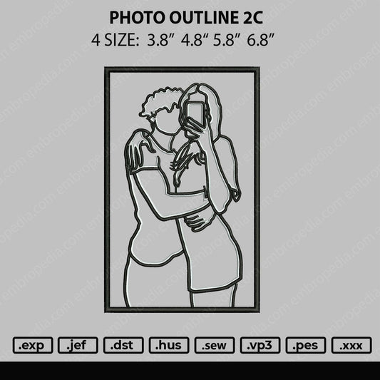 Photo Outline C2 Embroidery File 4 size