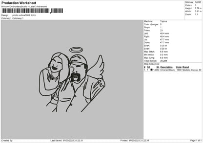 Photo Outline 3003 Embroidery File 4 size
