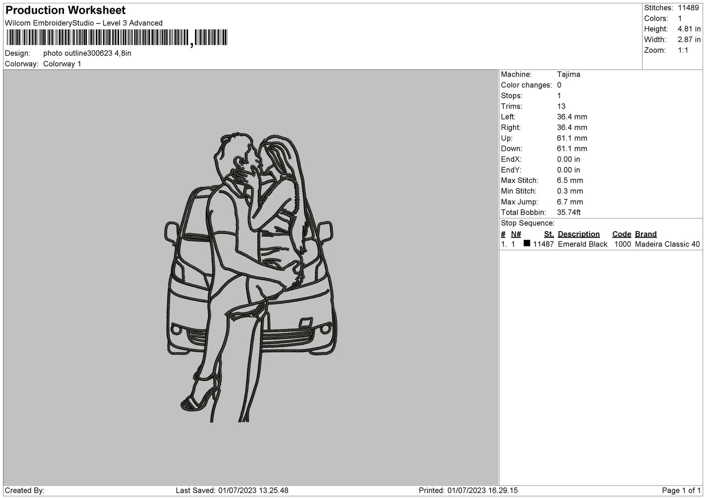 Photoline 3006 Embroidery File 6 sizes