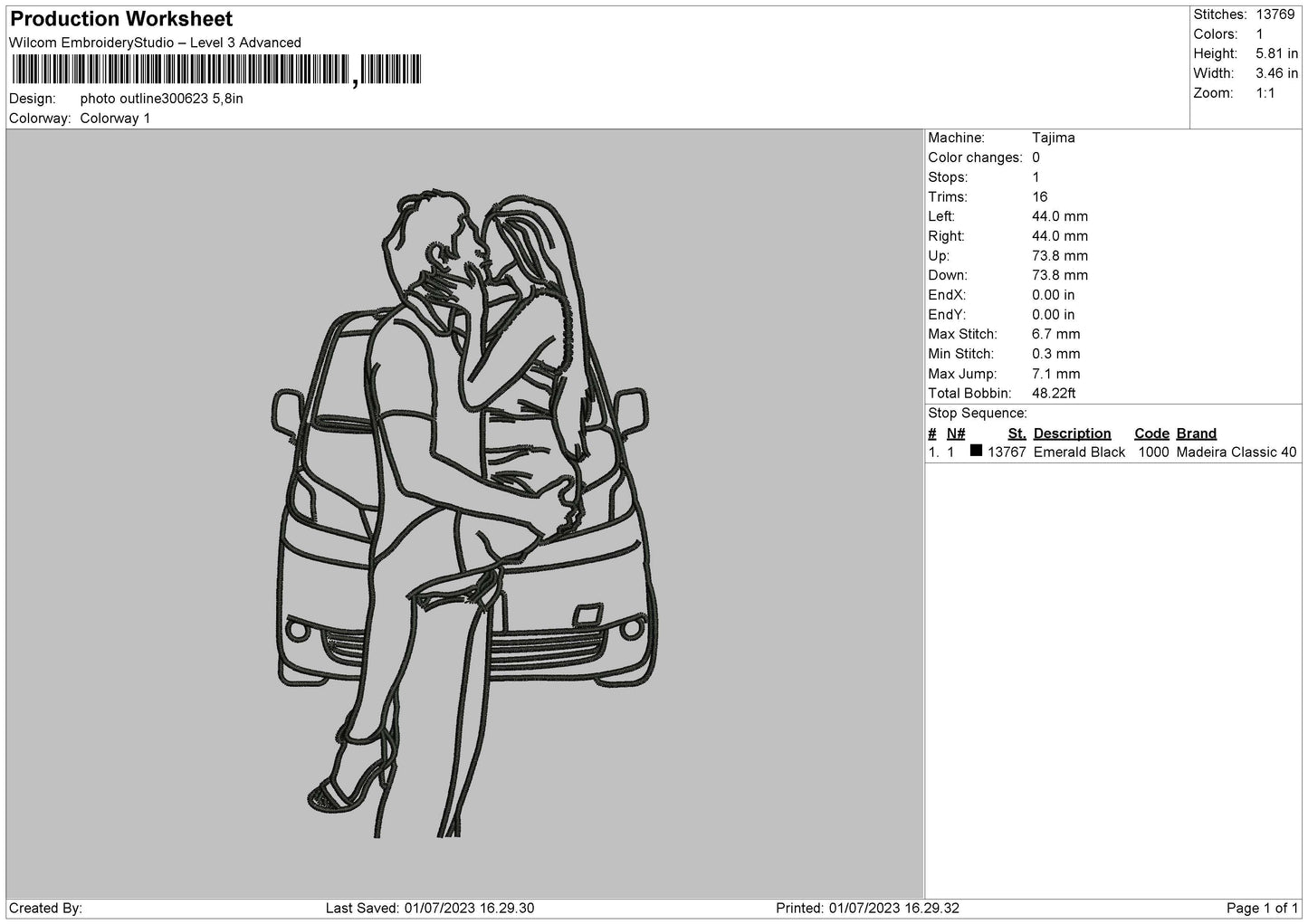 Photoline 3006 Embroidery File 6 sizes