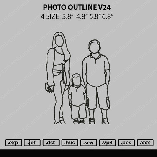 Photo Outline V24 Embroidery File 4 size