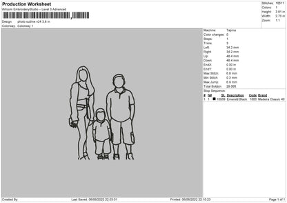 Photo Outline V24 Embroidery File 4 size
