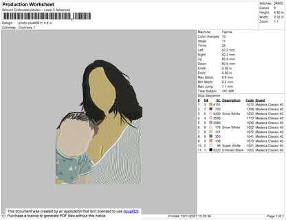 Photo Cartoonize 0811 Embroidery File 4 size