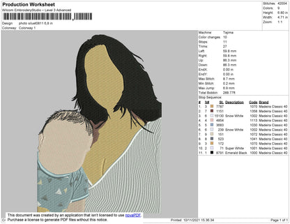 Photo Cartoonize 0811 Embroidery File 4 size