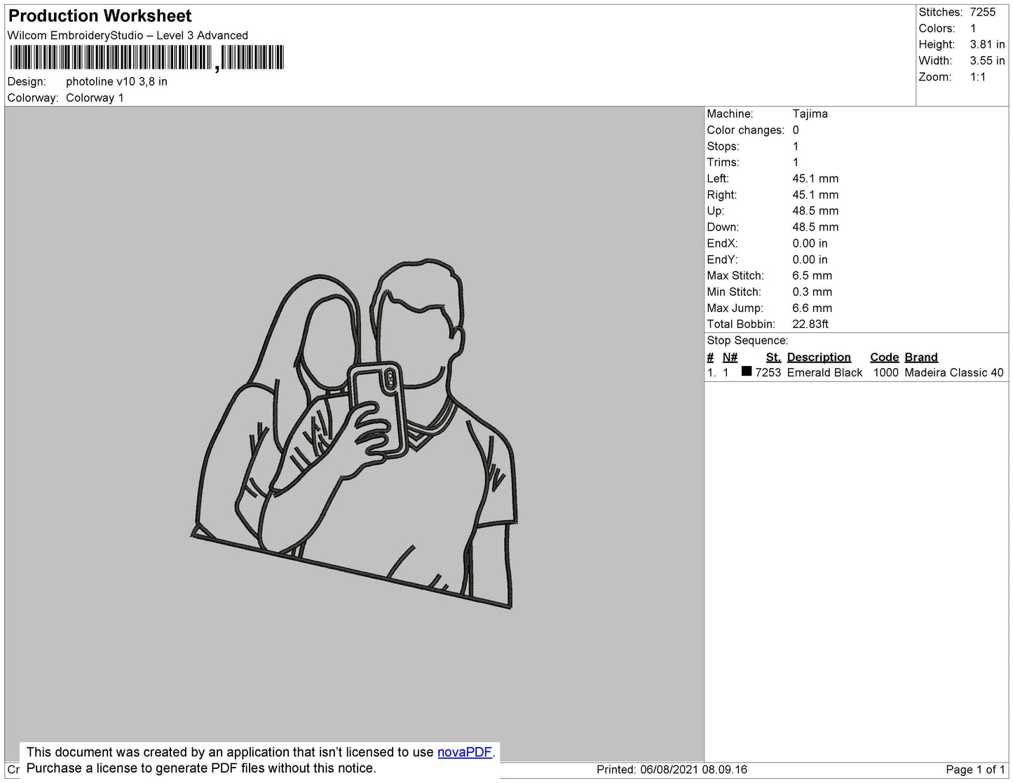 Photoline V10 Embroidery File 4 size