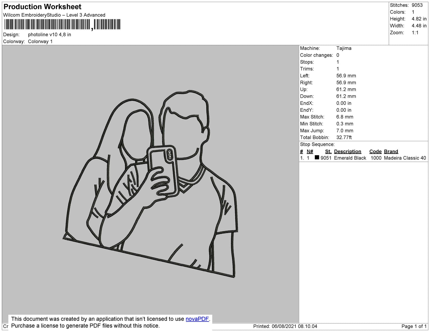 Photoline V10 Embroidery File 4 size