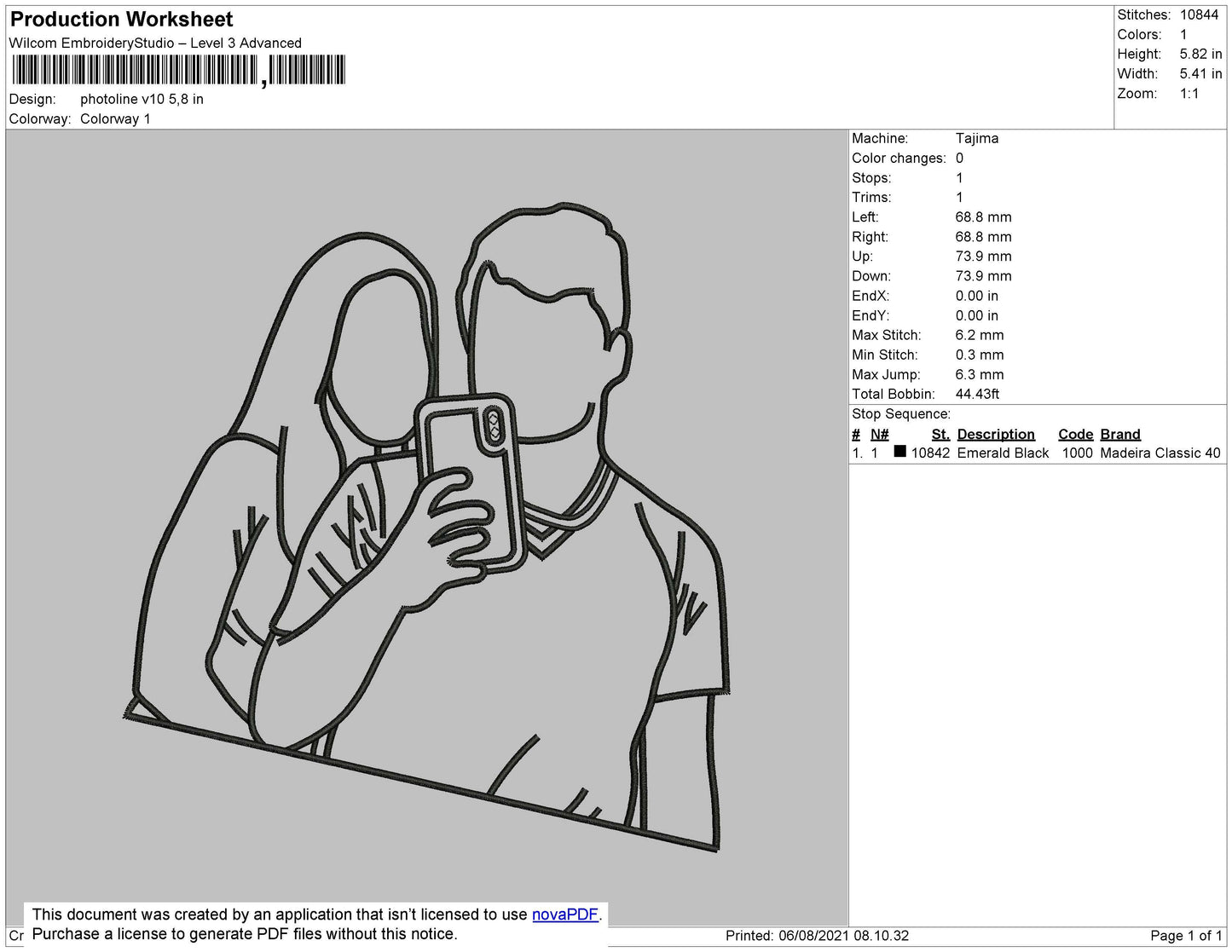Photoline V10 Embroidery File 4 size
